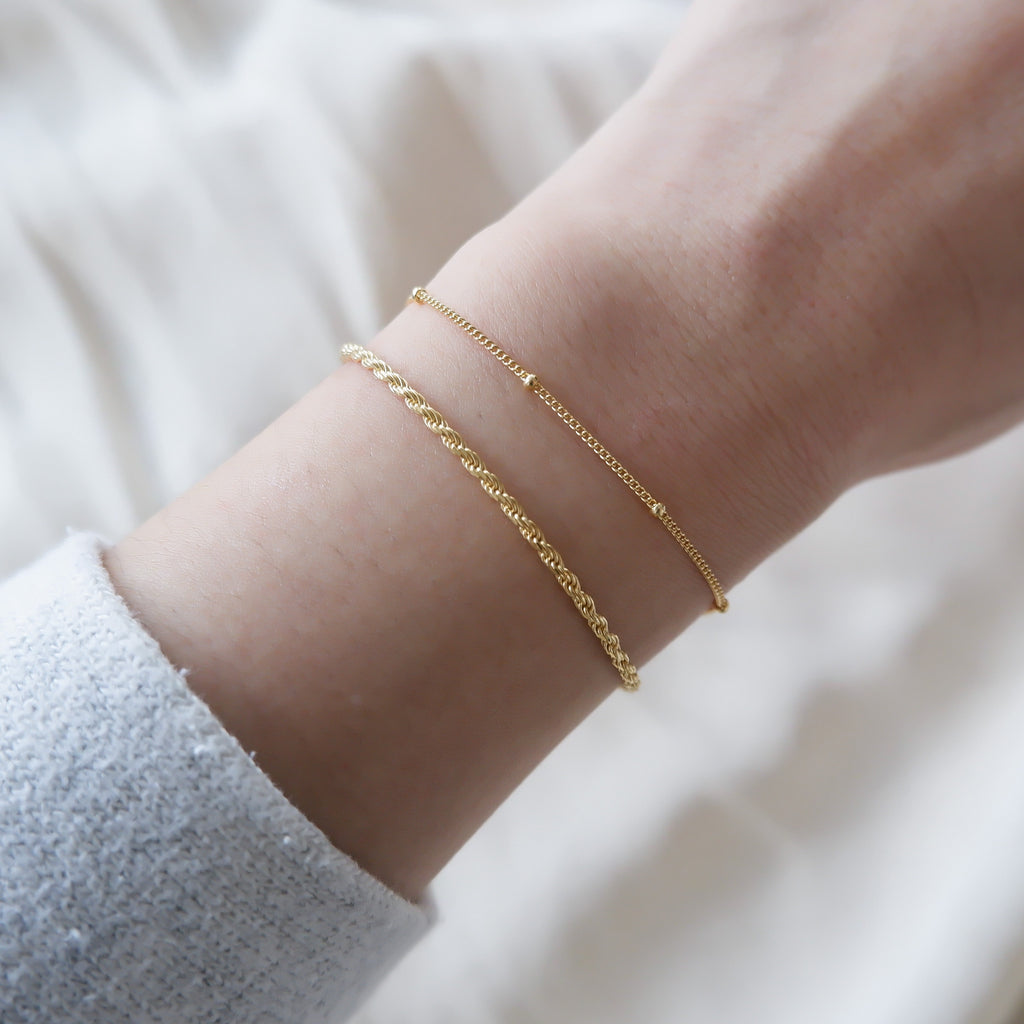 gold vermeil beaded sphere twisted chain bracelet canada