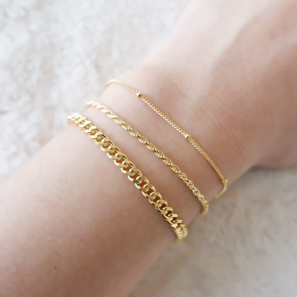 gold vermeil bracelets canada beaded sphere curb link chain
