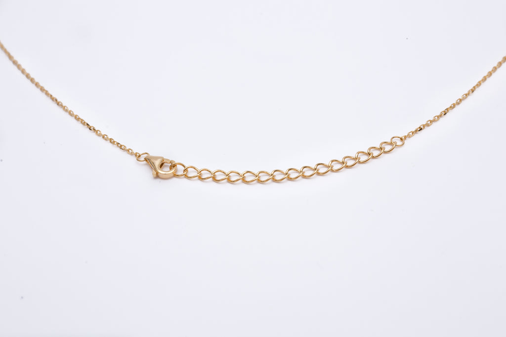 Rose Engraved Pendant Gold Necklace