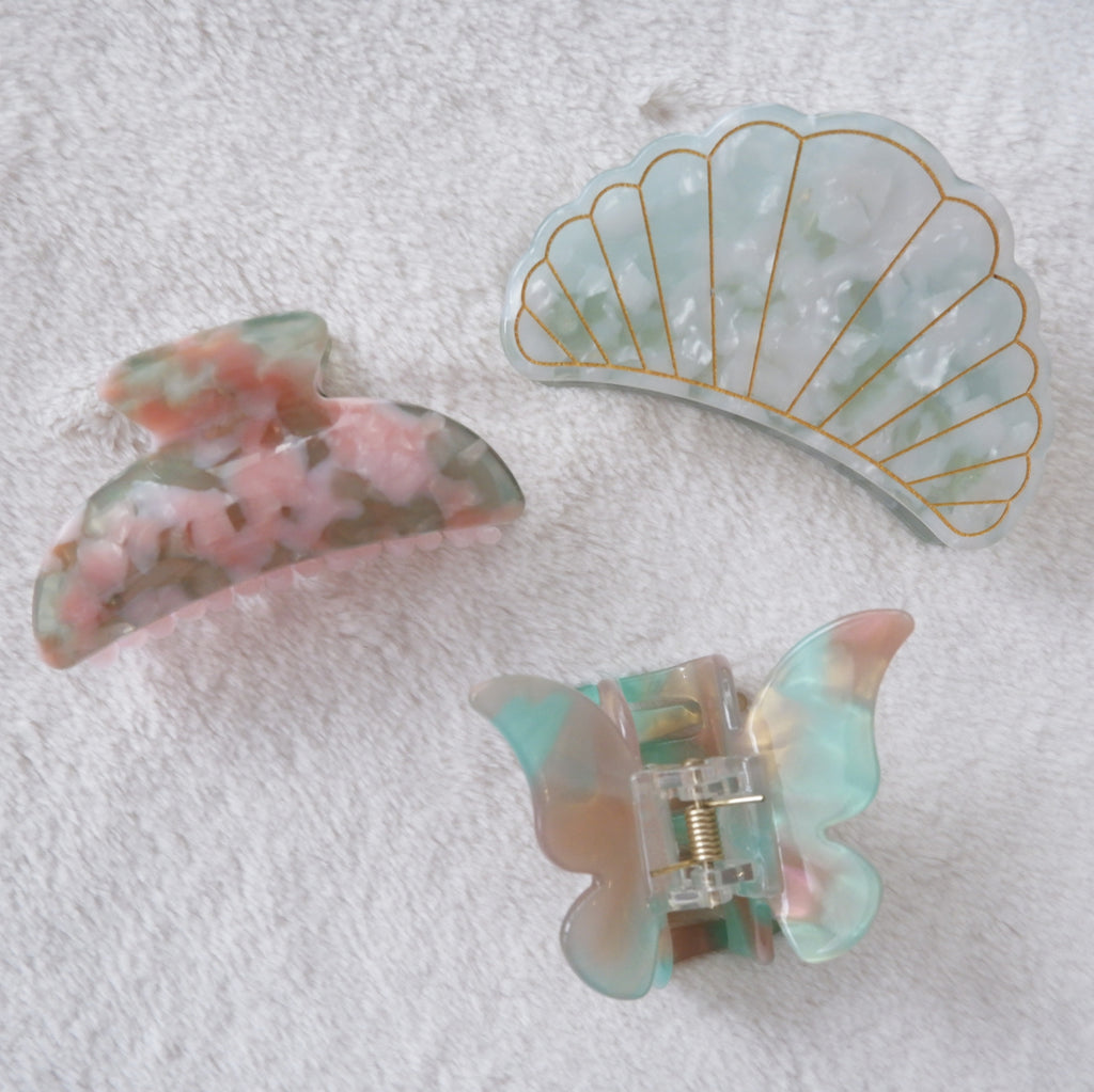 Minty Fresh Hair Clip Trio