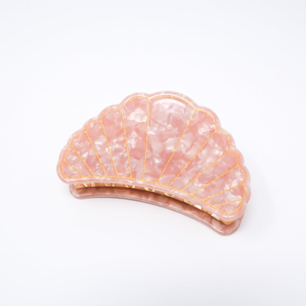 Seashell Hair Clip - Coral Pink